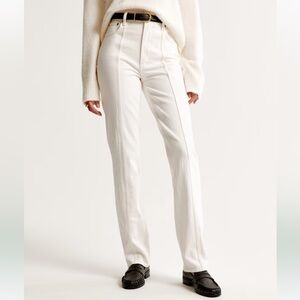 Abercrombie Ultra High Rise 90s Straight Jean Cream with Seaming